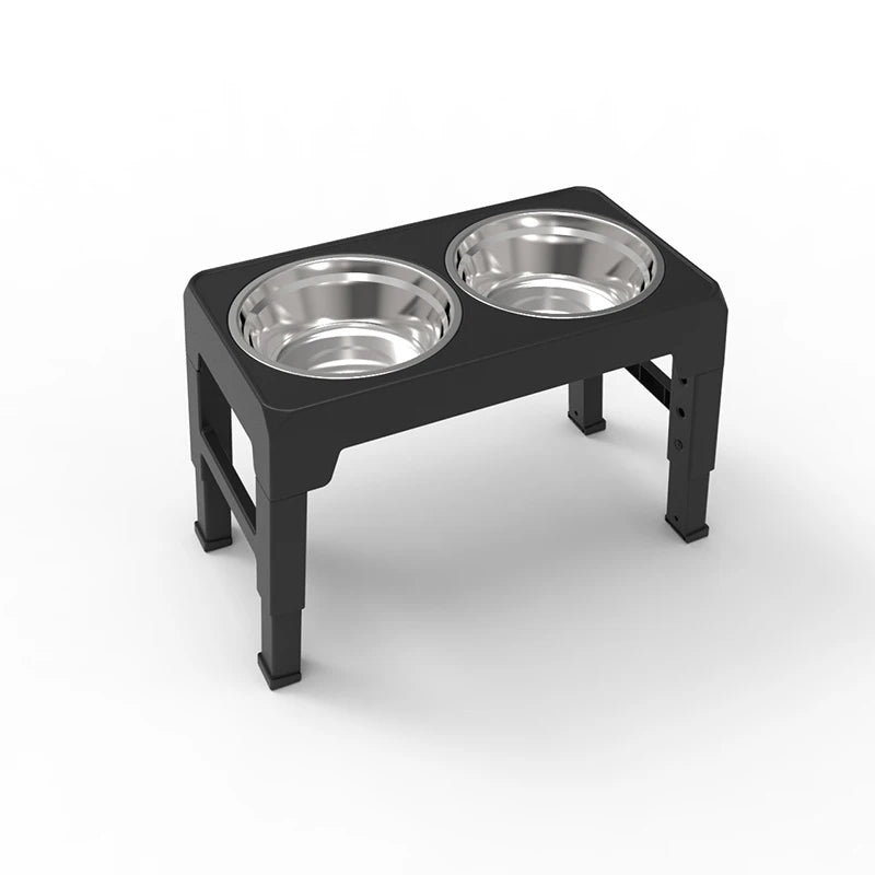 Adjustable Raised Dog Feeder with Double Stainless Steel Bowls