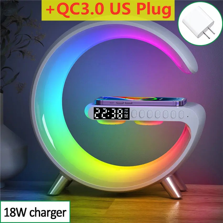 Aurora Station: Wireless Charger with RGB Lights and Alarm System